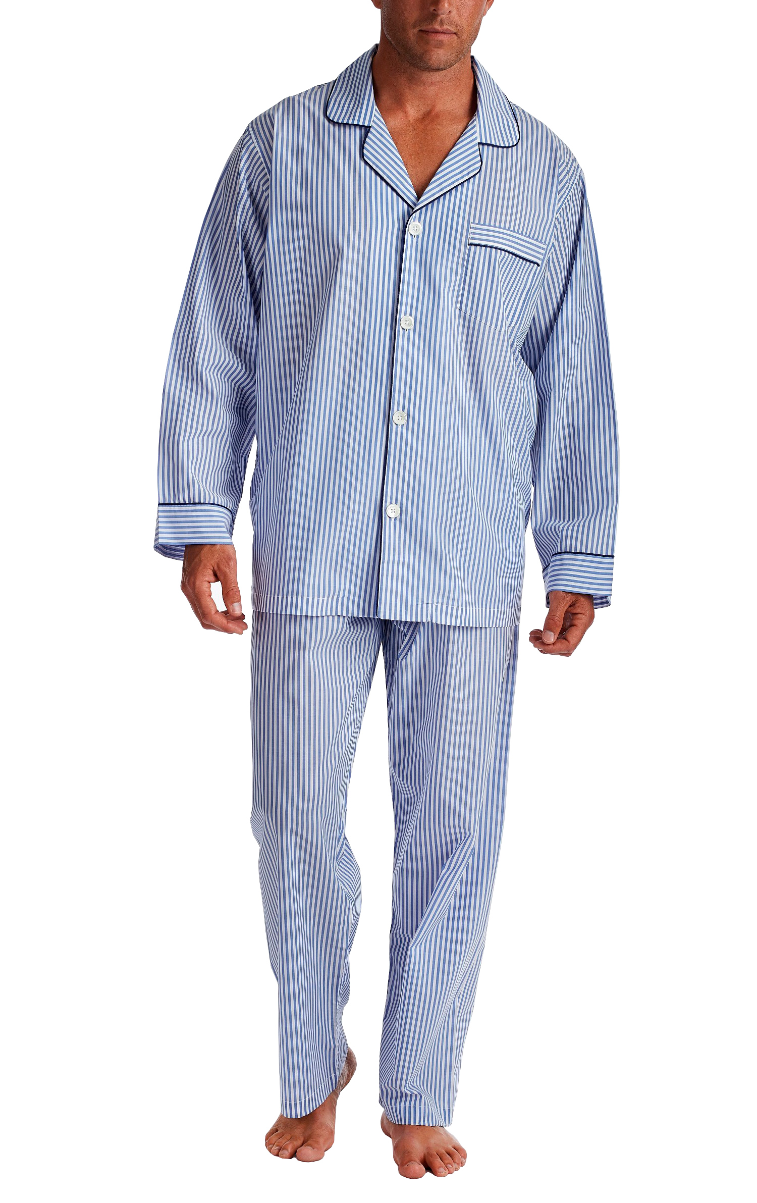 Men's Classic Striped Pyjama Bottoms in Organic Cotton [5309